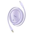 Baseus Free2Pull Expandable USB C to iP Ligtning fast charging cable 1 m 20 W Purple
