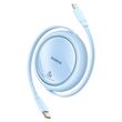 Baseus Free2Pull Expandable USB C to iP Ligtning fast charging cable 1 m 20 W Blue