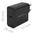 Qoltec 52379 Super Quick PD Charger | 1xUSB-C | 65W | 5-20V | 3-3.25A | Black