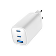 Gembird TA-UC-PDQC65-01-W 3-port 65 W GaN USB PowerDelivery fast charger, white
