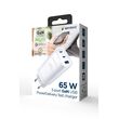 Gembird TA-UC-PDQC65-01-W 3-port 65 W GaN USB PowerDelivery fast charger, white