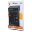 Manhattan Numeric Keypad, Wireless (2.4GHz), USB-A Micro Receiver, 18 Full Size Keys, Black, Membrane Key Switches, Auto Power Management, Range 10m, AAA Battery (included), Windows and Mac, Three Year Warranty, Blister