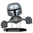 FUNKO POP figure Rider Deluxe Star Wars Mandalorian 9 the Mandalorian in N-1 Starfighter