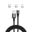 Savio CL-152 USB cable 1 m USB 2.0 USB C Micro USB A/Lightning Black