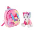 PERLETTI Backpack + plush cat Emi 27cm