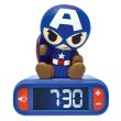 LEXIBOOK Marvel Avengers Captain America 3D Night Light Alarm Clock