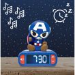 LEXIBOOK Marvel Avengers Captain America 3D Night Light Alarm Clock