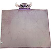 Coperta in Pile con Cappuccio Disney Stitch Angel