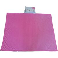 Coperta in Pile con Cappuccio Hello Kitty Fiocco Rosa