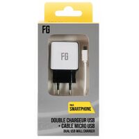 FREAKS Alimentatore AC 2 USB Slot + Cavo Micro USB 1m