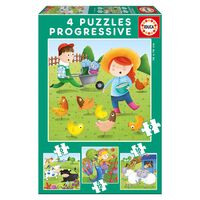 EDUCA Puzzle - Farm Animals Progressive 6-9-12-16pcs