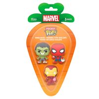 FUNKO Carrot Pocket POP blister 3 figures Marvel Spiderman Hulk Iron Man easter