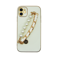 Vivid Silicone Case Pearl Chain Holder Apple iPhone 11 White/Gold 5213015671966