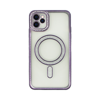 Vivid Magsafe Strass and Glitter Case Apple iPhone 14 Pro Purple