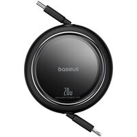 Baseus Free2Pull Expandable USB C to iP Ligtning fast charging cable 1 m 20 W Black