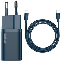 Baseus Super Si Power charger with USB-C to Lightning cable 20W Blue