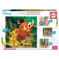 EDUCA BORRAS Disney Animals Dumbo + Bambi + Lion King + Jungle Book puzzle 12-16-20-25pcs