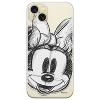 Disney Case Apple iPhone 15 Plus Minnie Partial Print Sketch Transparent