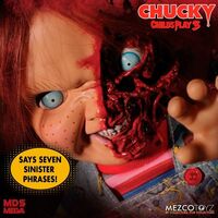 MEZCO TOYZ Chucky Childs Play 3 Chucky Pizza Face talking figure 38cm