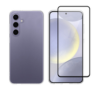 Vivid Set Gelly Case + Full Face Tempered Glass Samsung Galaxy S24 FE Black