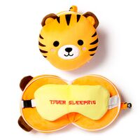 PUCKATOR Relaxeazzz Adoramals Tiger travel pillow eye mask