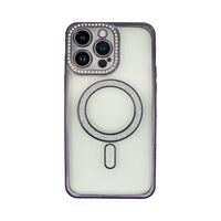Vivid Magsafe Strass and Glitter Case Apple iPhone 14 Pro Max Purple