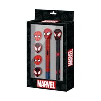 KARACTERMANIA Marvel Spiderman Pen + Pencil + 4 erasers pack