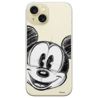 Disney Case Apple iPhone 15 Mickey Partial Print Sketch Transparent