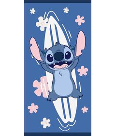 Telo Mare Poliestere Disney Stitch Surf 70x140cm