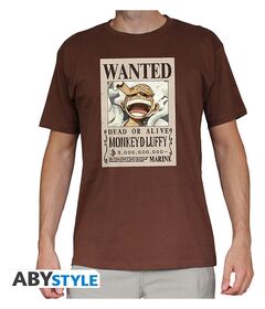 T-Shirt One Piece Monkey D.Luffy Wanted L Chocolate ABYTEX847