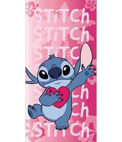 Telo Mare Poliestere Disney Stitch w/Heart 70x140cm