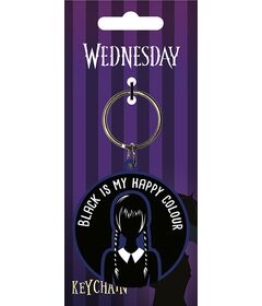 Wednesday Black is My Happy Colour Keychain RK39475C
