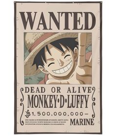 Wall Decor One Piece Monkey D.Luffy Wanted 125x85cm OP-2758CR