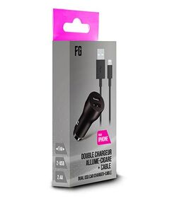 FREAKS Alimentatore Auto 2 USB Slot + Cavo per iPhone