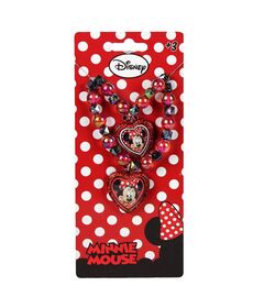 CERDÁ Expositor 12 unidades. Tamaño expositor: 17,5x24,5x12cm. Incluye: collar, pulsera. Minnie costume jewellry Premium set. Includes: necklace, bracelet.