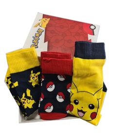 NINTENDO Pokemon assorted pack 3 socks adult