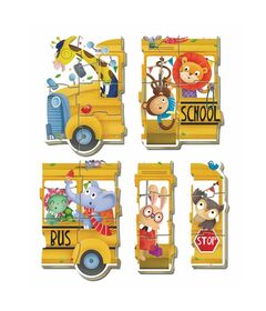 EDUCA Puzzle - Shool Bus 2-5pcs