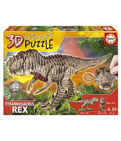 EDUCA Puzzle 3D - Creature T-Rex 82pcs