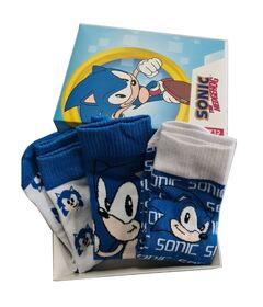 SEGA Sonic The Hedgehog assorted pack 3 socks adult