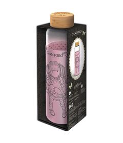 STOR Gorjuss silicone cover glass bottle 585ml