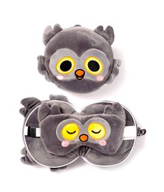PUCKATOR Relaxeazzz Adoramals Winston Owl travel pillow eye mask
