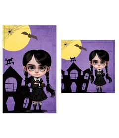 Gothic Girl set 2 cotton bath towels