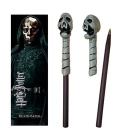 NOBLE COLLECTION Harry Potter Death Eater Skull wand pen and bookmark