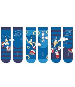 SEGA Sonic the Hedgehog pack 3 kids socks assorted