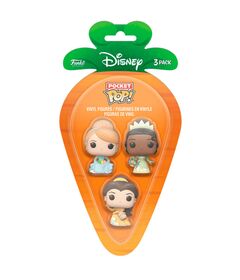 FUNKO Carrot Pocket POP blister 3 figures Disney Princess Cinderella Tiana Bella easter