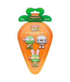 FUNKO Carrot Pocket POP blister 3 figures Ninja Turtles Donatello Shredder Michelangelo easter