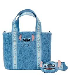 Loungefly Disney Stitch plush tote bacg with coin bag 671803478404