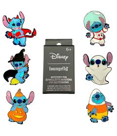 LOUNGEFLY Blind Box Enamel Pin Disney Stitch Halloween assorted