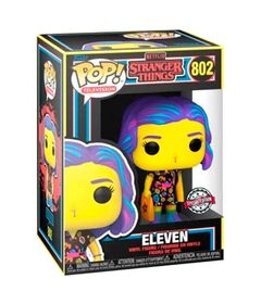 POP figure Stranger Things Eleven in Mall Outfit Black Light Exclusive