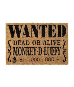 One Piece Wanted Dead or Alive Monkey D. Luffy Doormat FGE0058